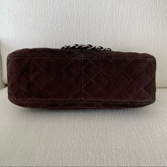 Chanel Vintage Classic Single Flap Bag Quilted Suede Medium Brown - Picture 8 of 17